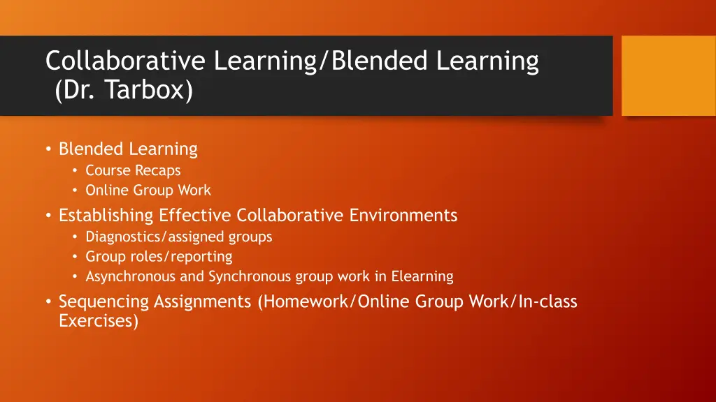 collaborative learning blended learning dr tarbox