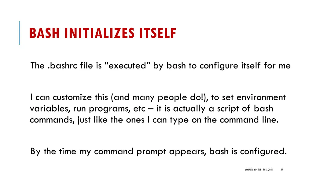 bash initializes itself