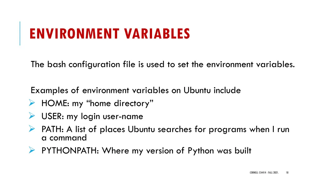 environment variables