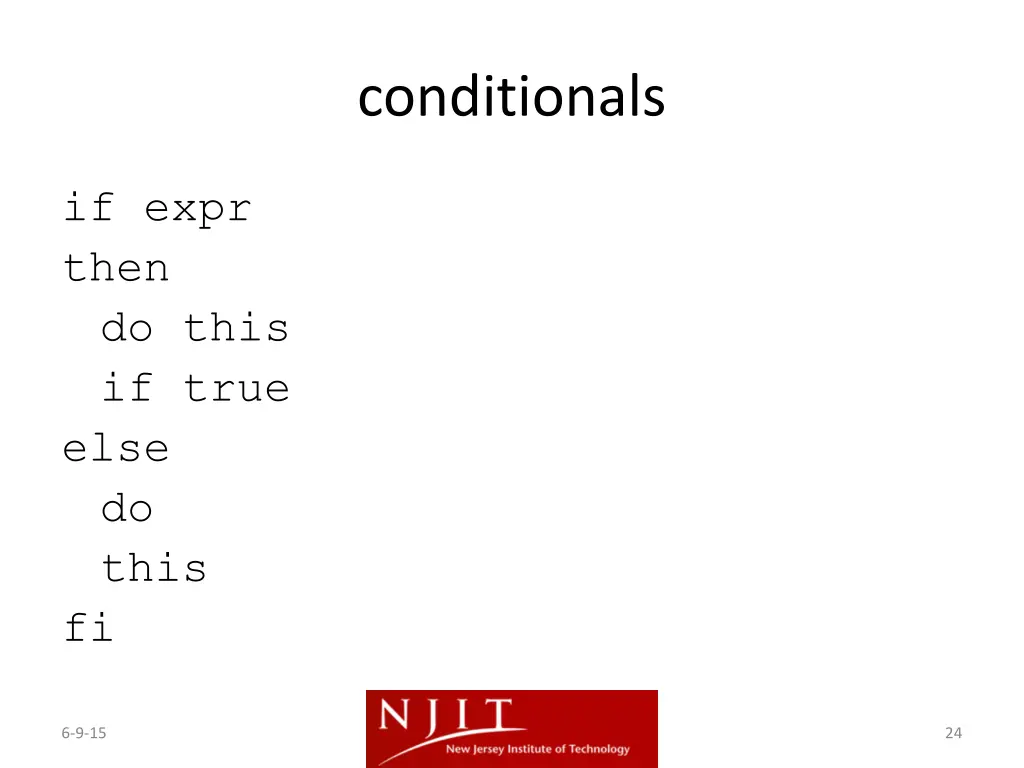 conditionals