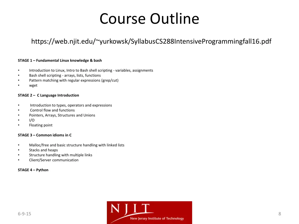 course outline