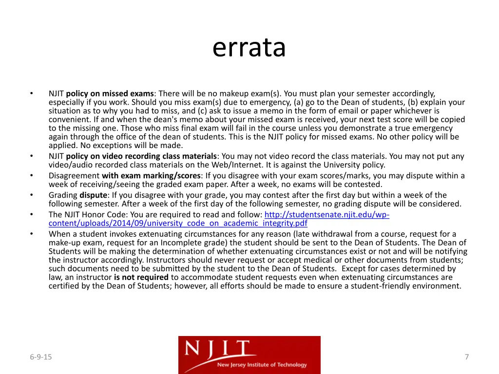 errata