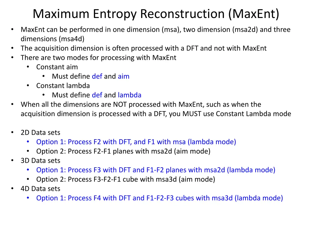 maximum entropy reconstruction maxent