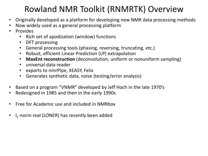 rowland nmr toolkit rnmrtk overview