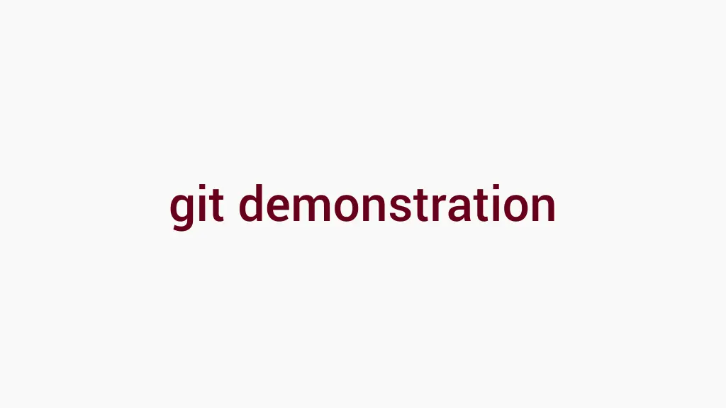 git demonstration