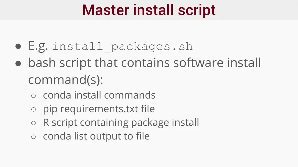 master install script