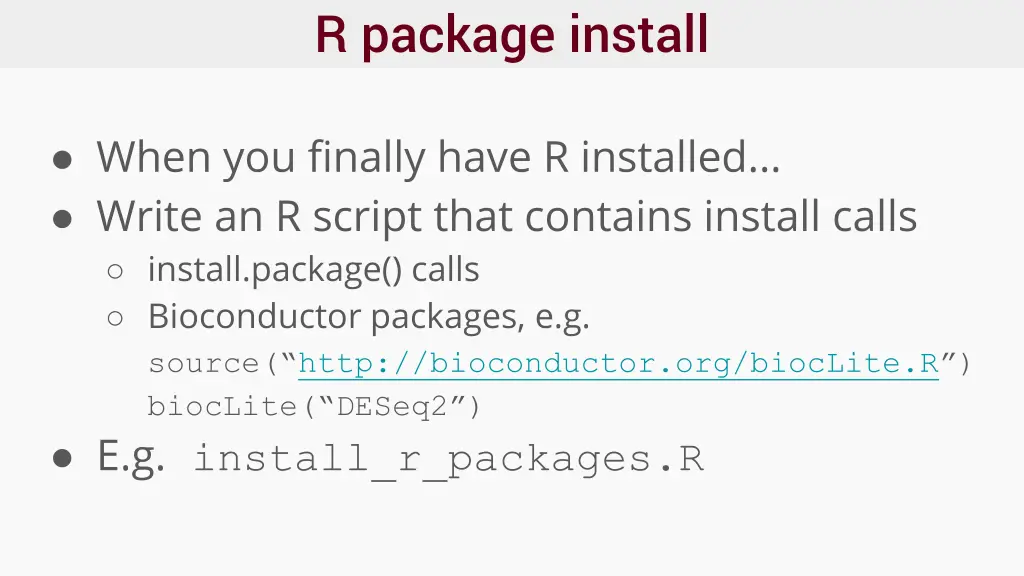 r package install