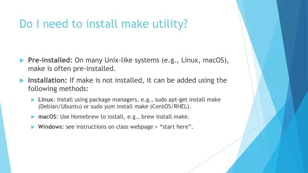 do i need to install make utility