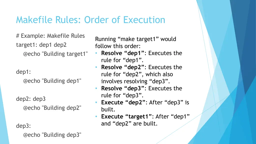 makefile rules order of execution 1