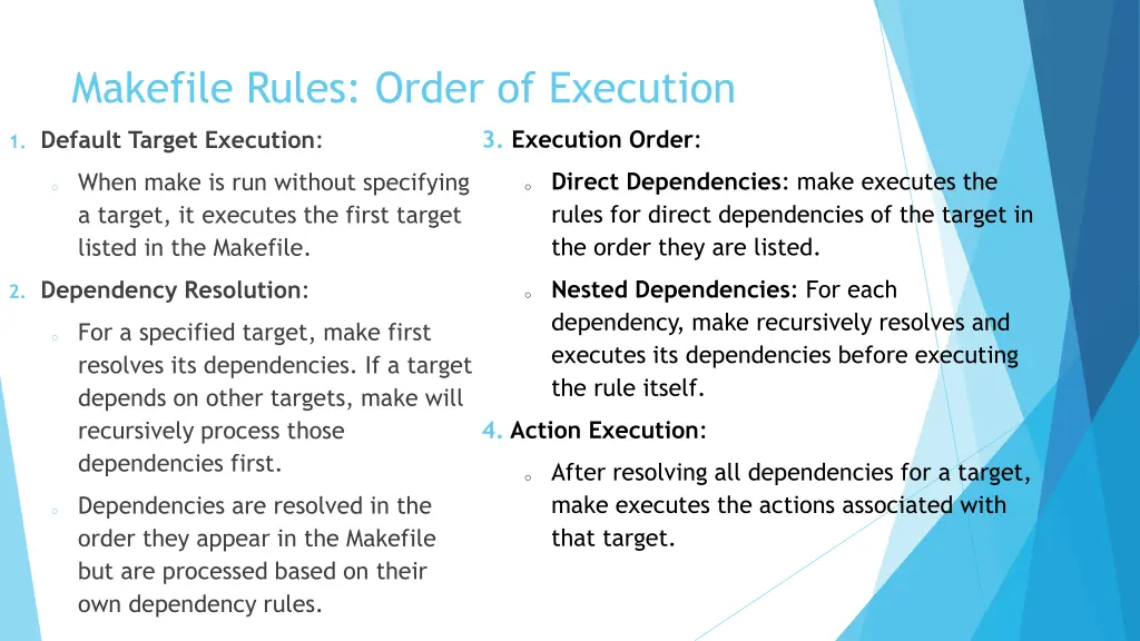 makefile rules order of execution