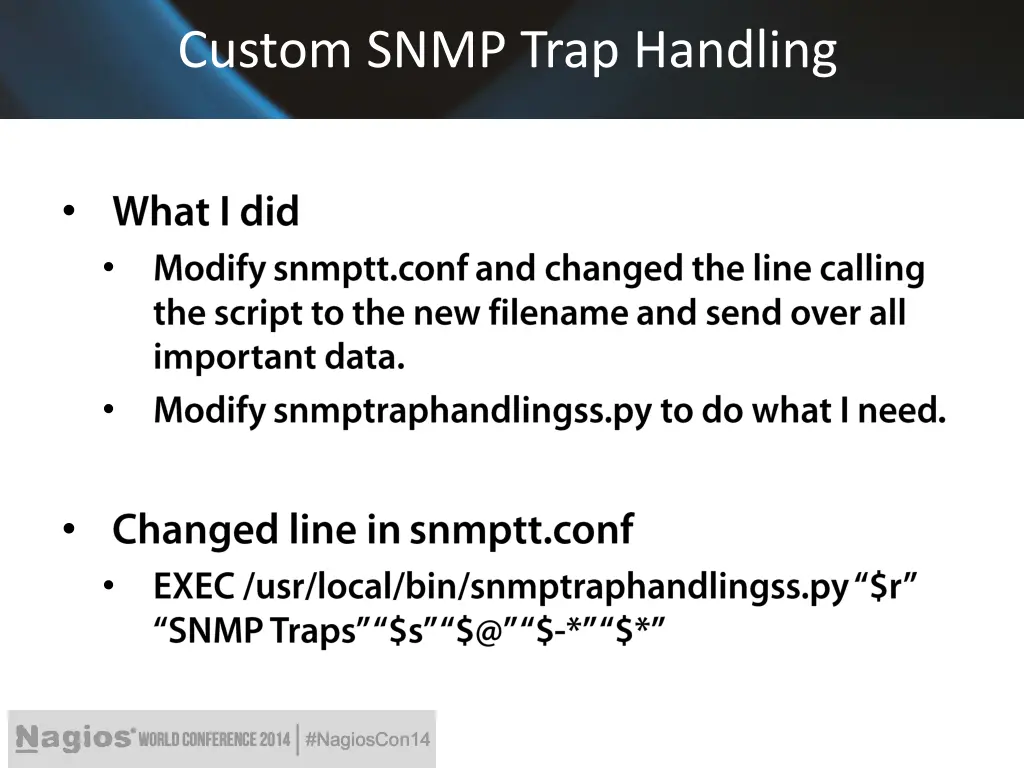 custom snmp trap handling 1