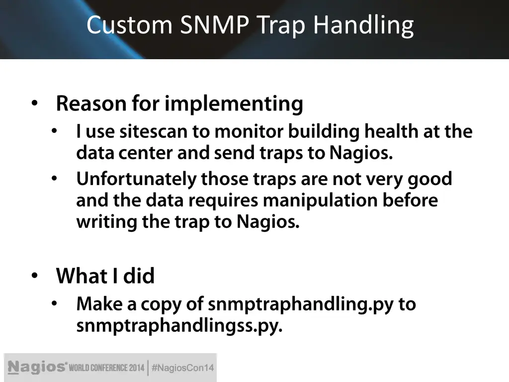 custom snmp trap handling