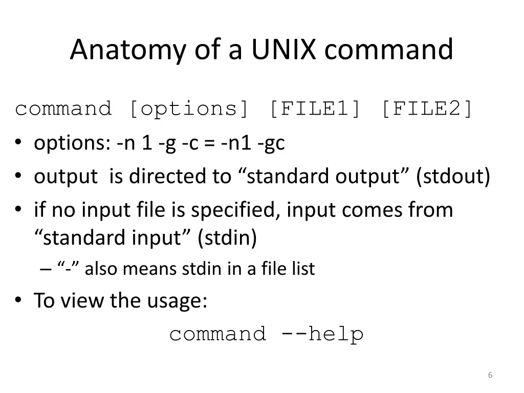 anatomy of a unix command