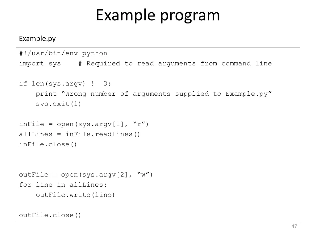 example program