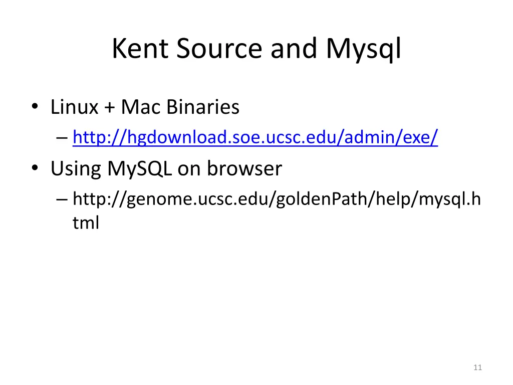 kent source and mysql