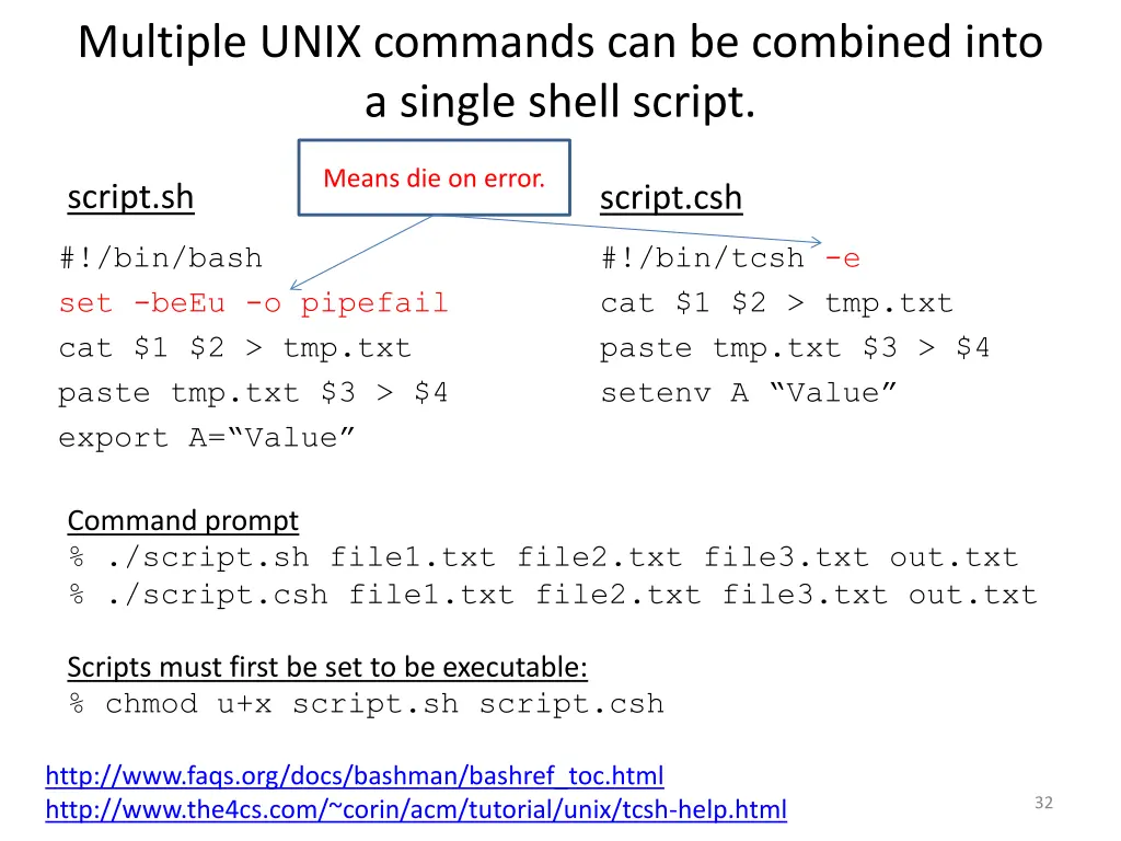 multiple unix commands can be combined into