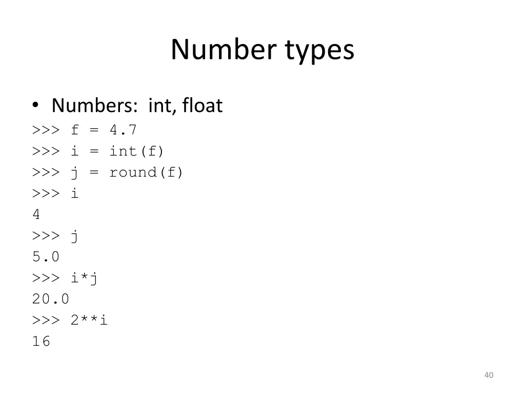 number types