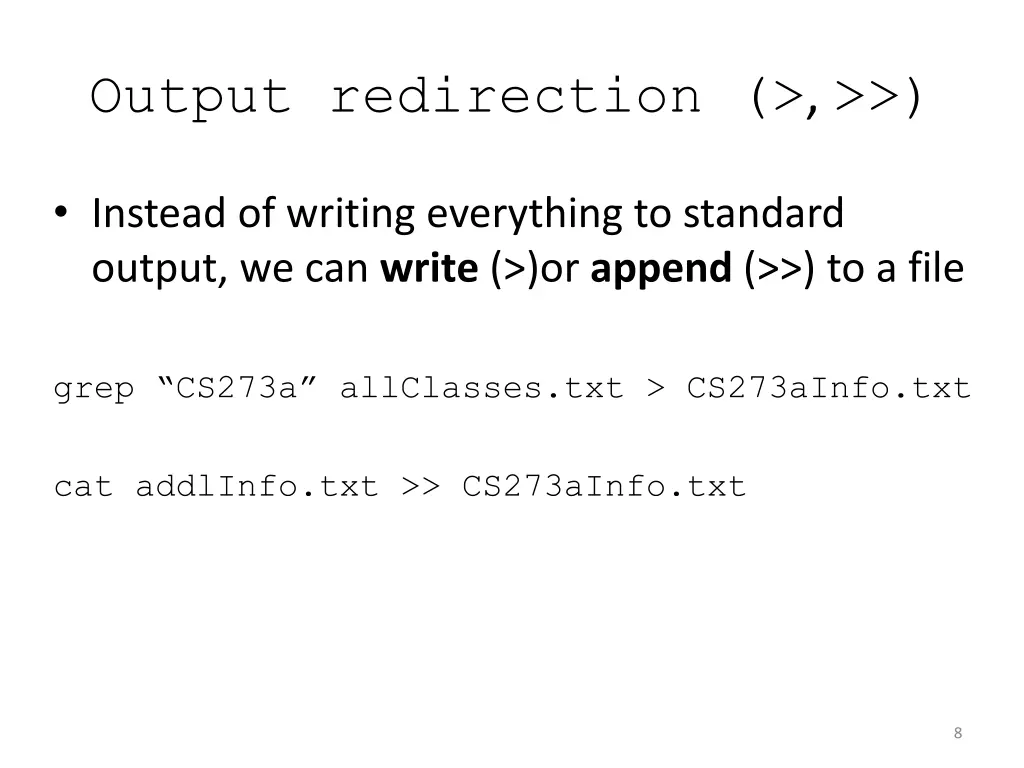 output redirection