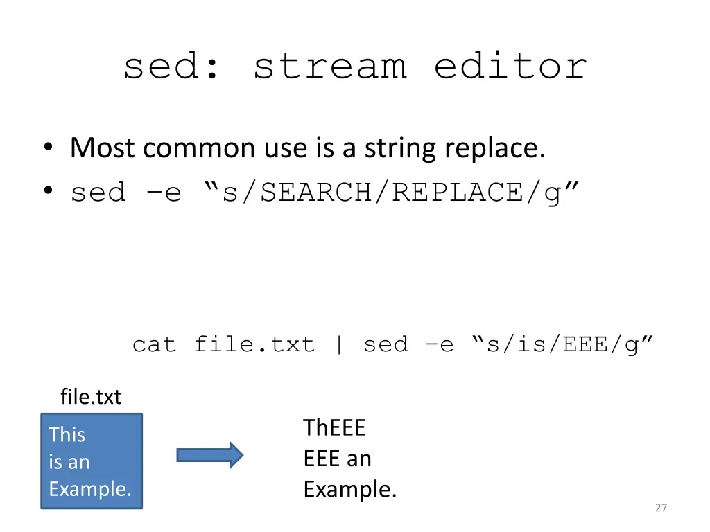 sed stream editor