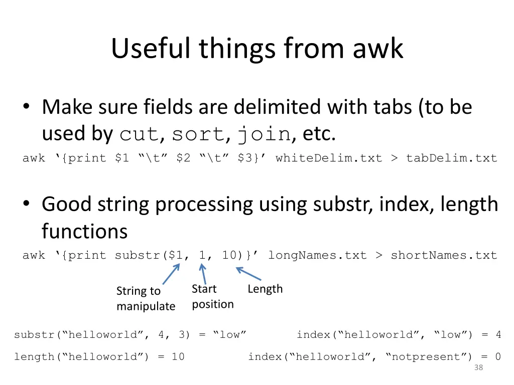 useful things from awk