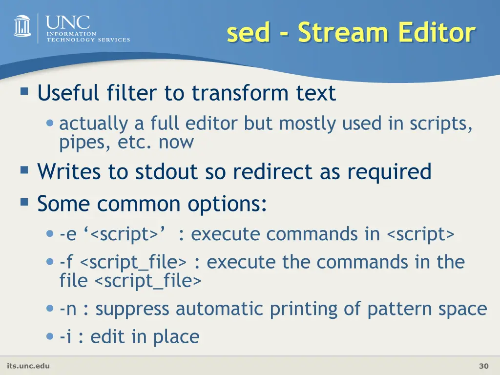 sed stream editor