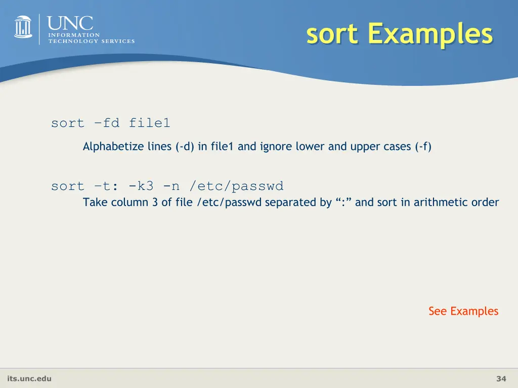 sort examples