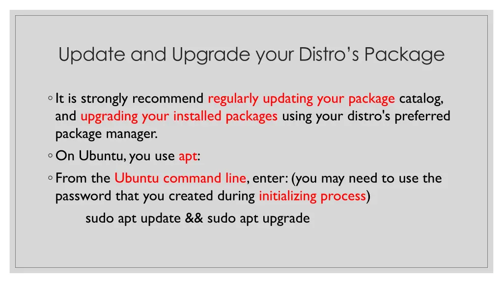 update and upgrade your distro s package