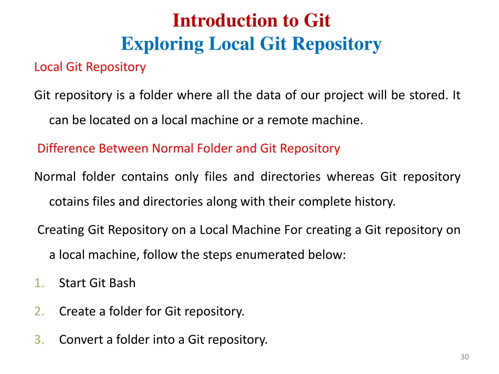 introduction to git exploring local