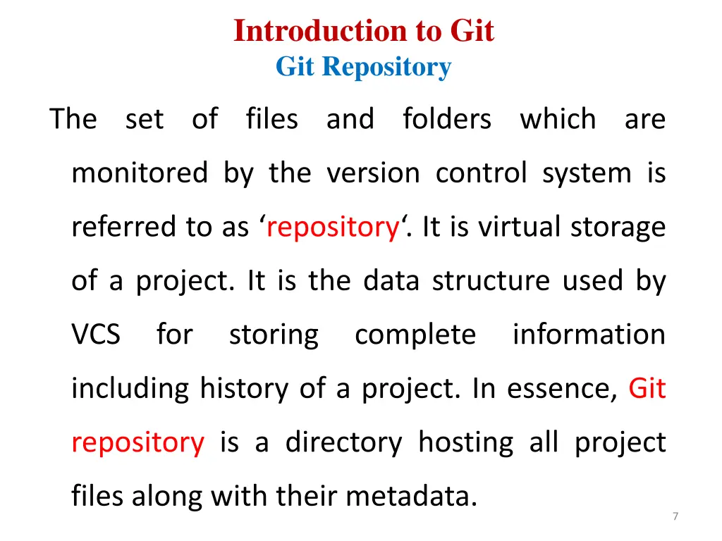 introduction to git git repository