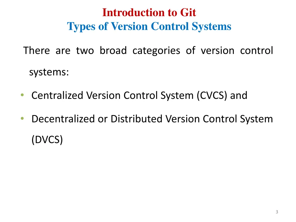 introduction to git types of version control