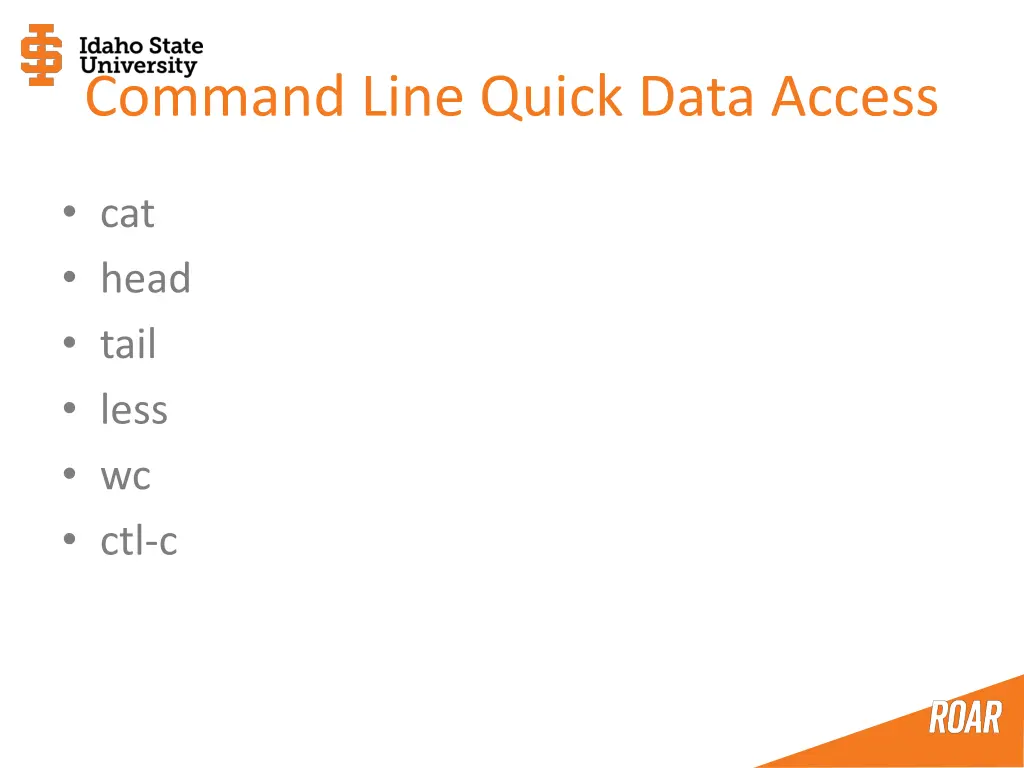 command line quick data access