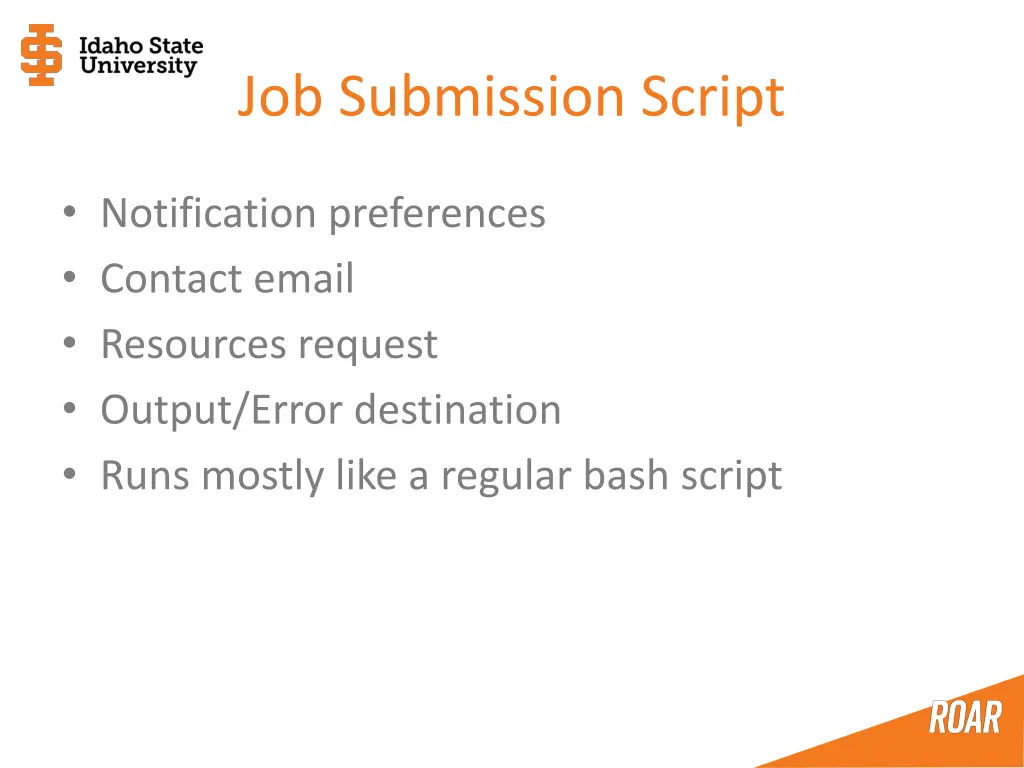 job submission script