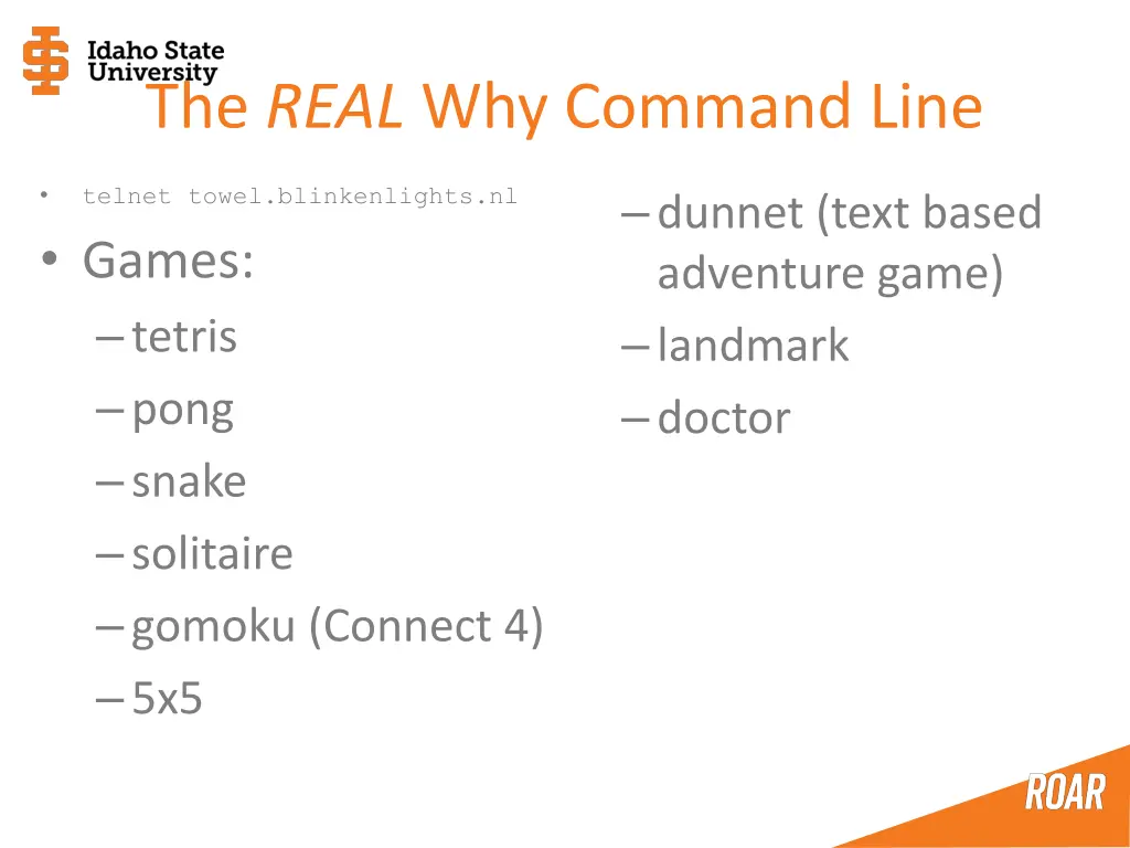 the real why command line