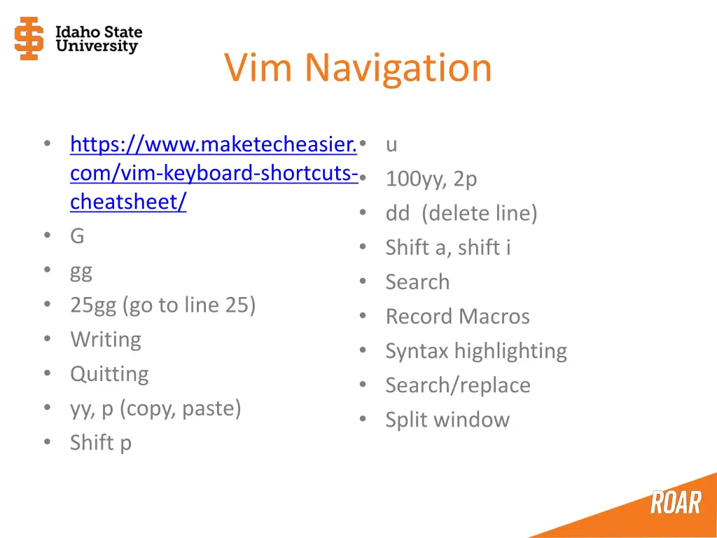 vim navigation