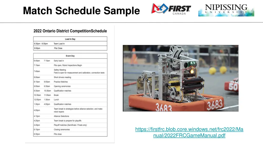 match schedule sample