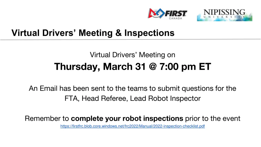 virtual drivers meeting inspections