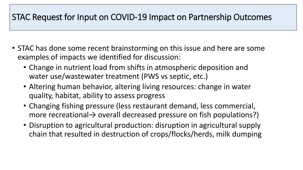 stac request for input on covid stac request 1