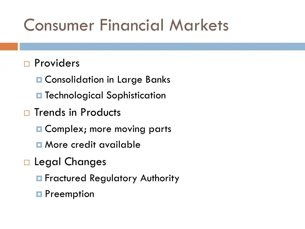 consumer financial markets