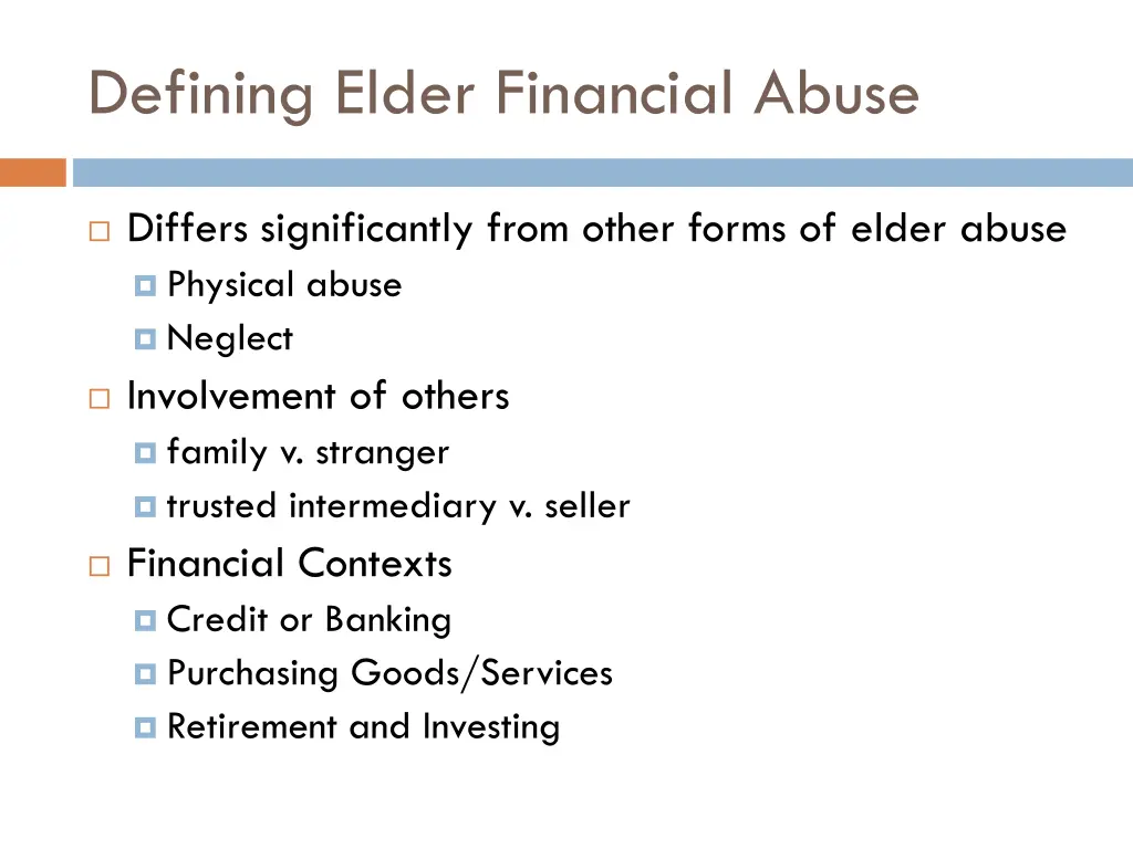 defining elder financial abuse