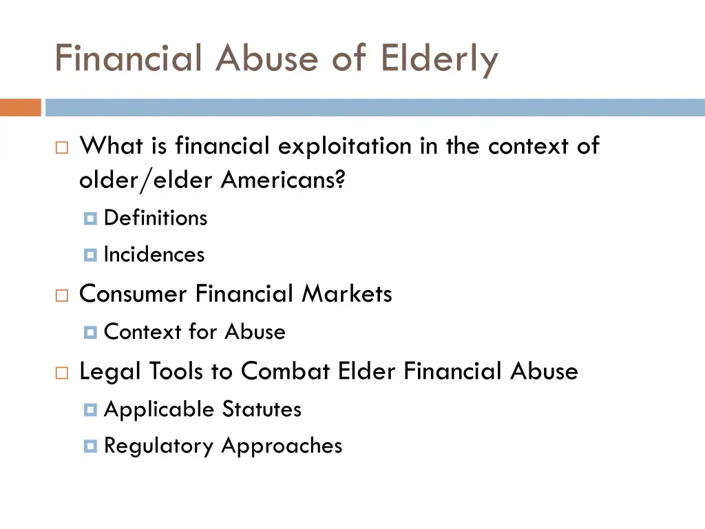 financial abuse of elderly