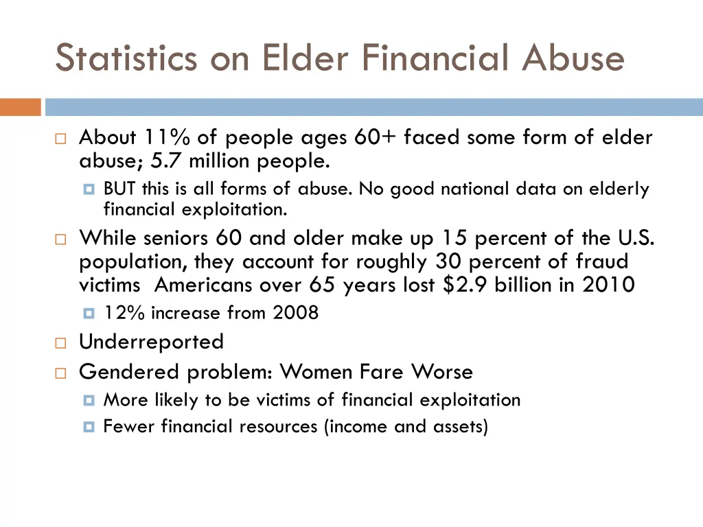 statistics on elder financial abuse