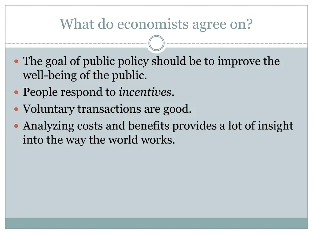 what do economists agree on