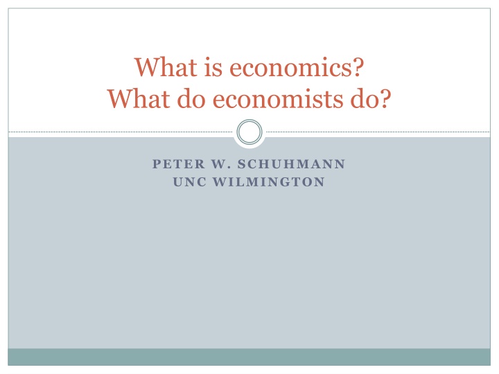 what is economics what do economists do