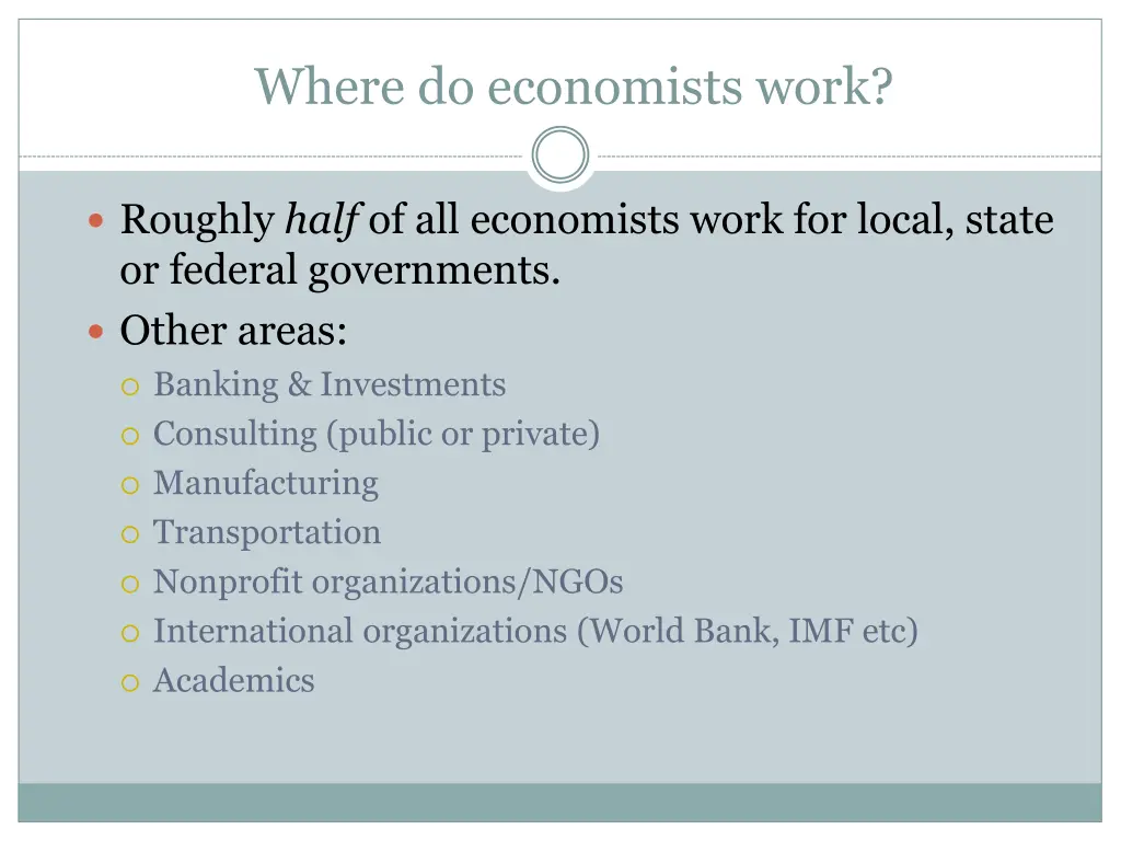 where do economists work