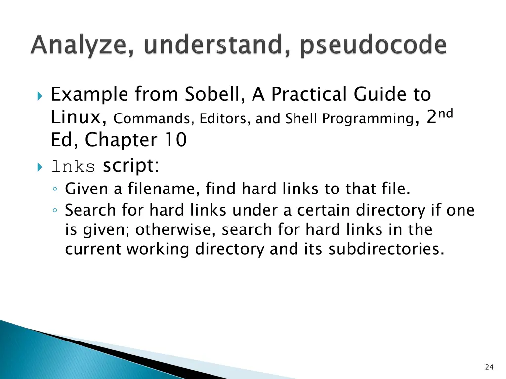 example from sobell a practical guide to linux