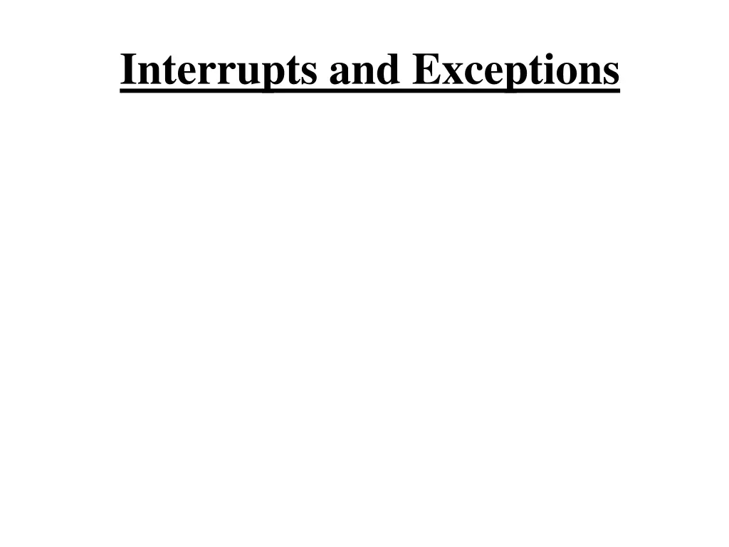 interrupts and exceptions 1