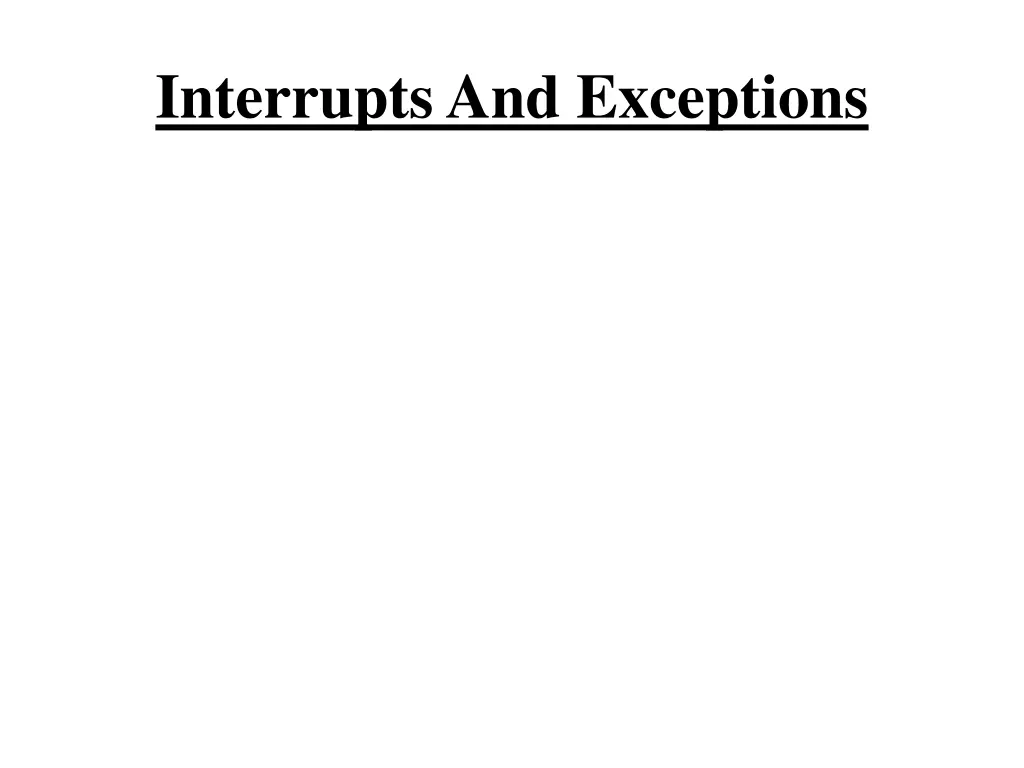 interrupts and exceptions