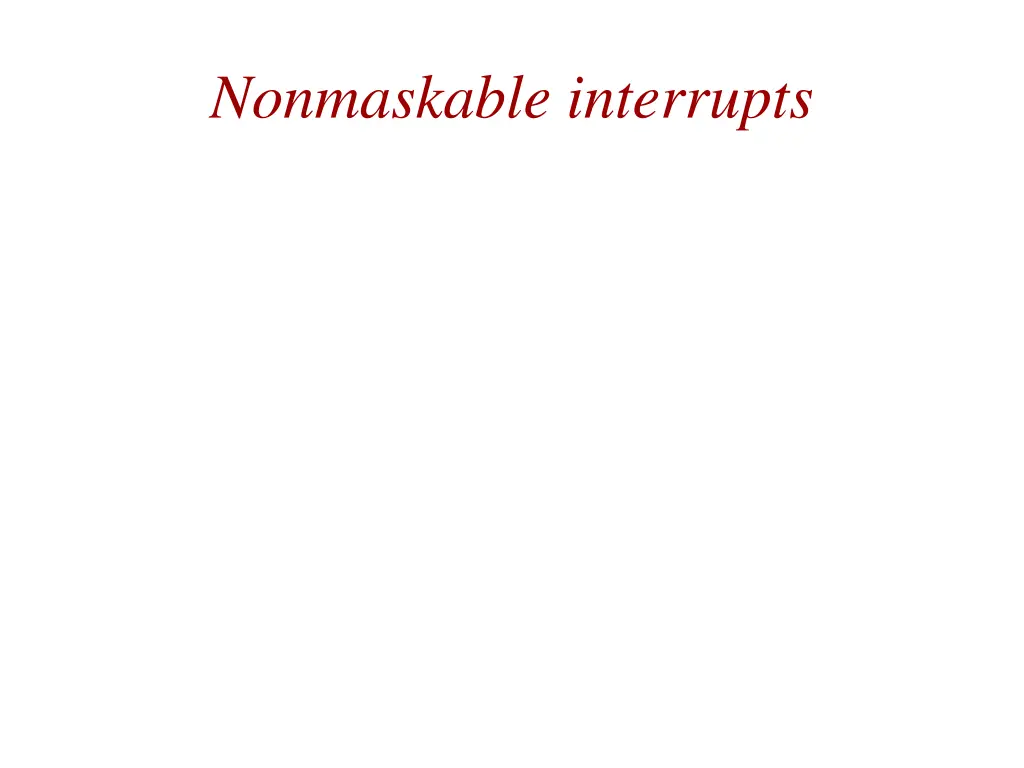 nonmaskable interrupts