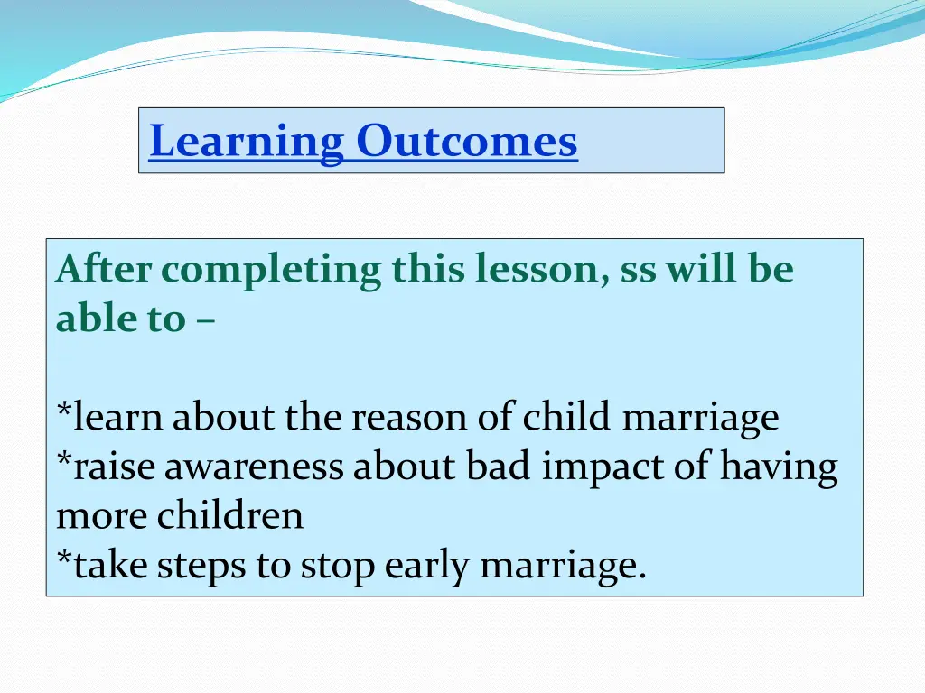 learning outcomes