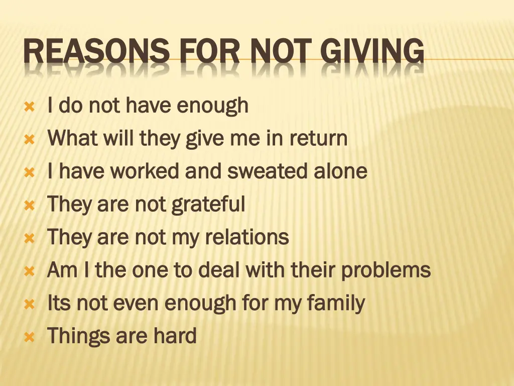 reasons for not giving reasons for not giving